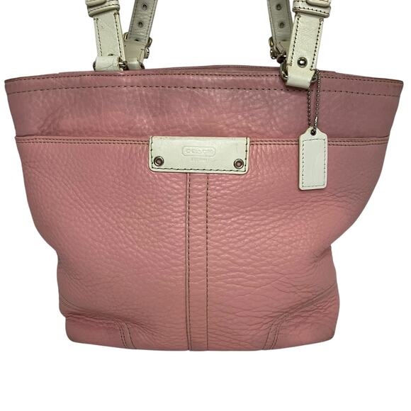 Coach Hamilton Pink Pebbled Leather Tote Shoulder Bag - Picture 2 of 14
